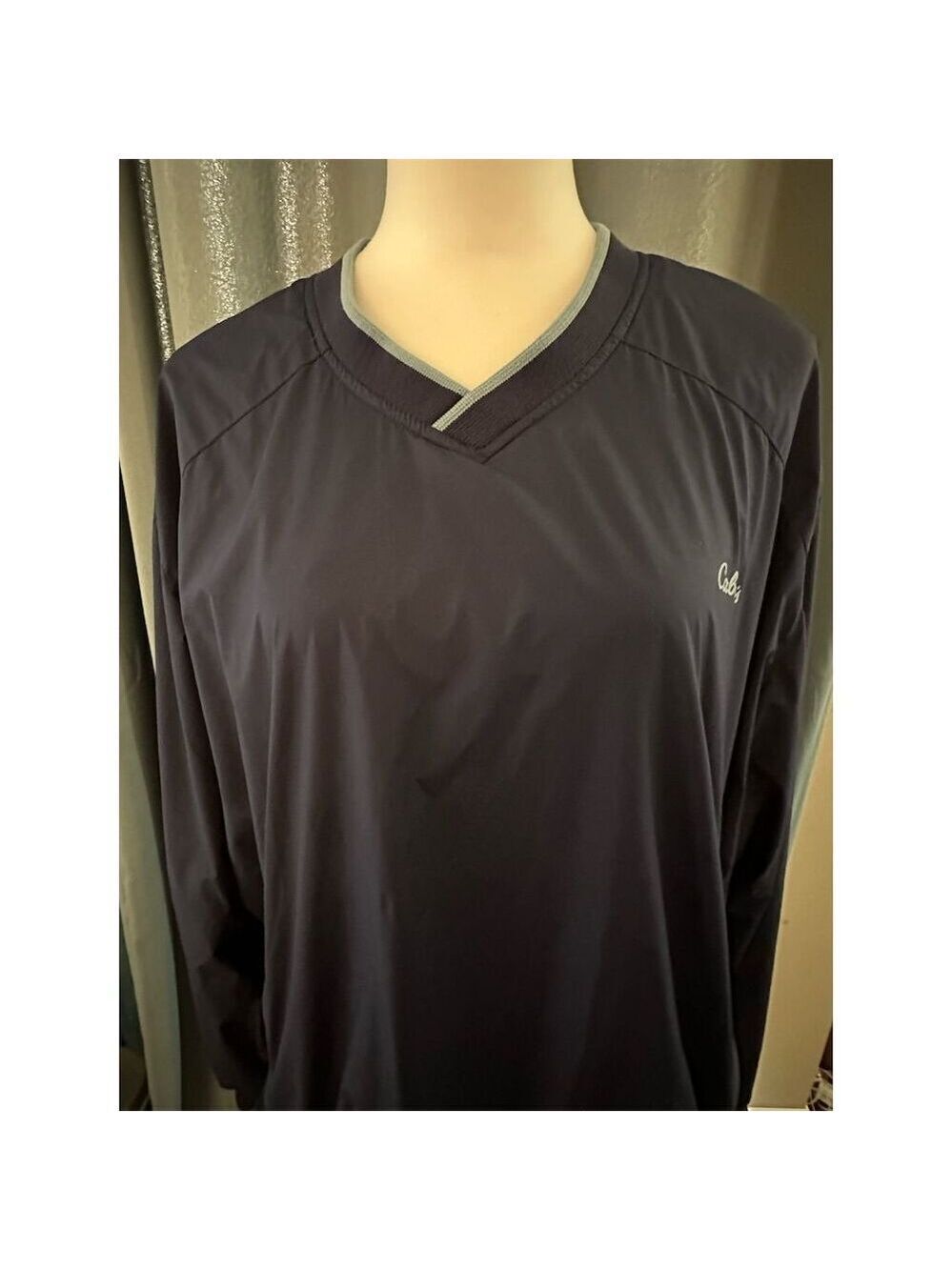 Cabela's Men's V-Neck Pullover Windbreaker Jacket Black Size L